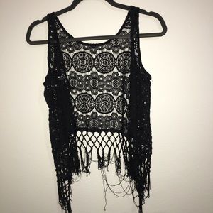 Lace boho festival vest